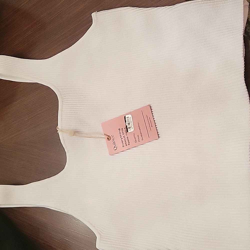 Quince Square Neck Sweater Tank White M